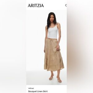 Wilfred A-Line Linen Skirt - Beige